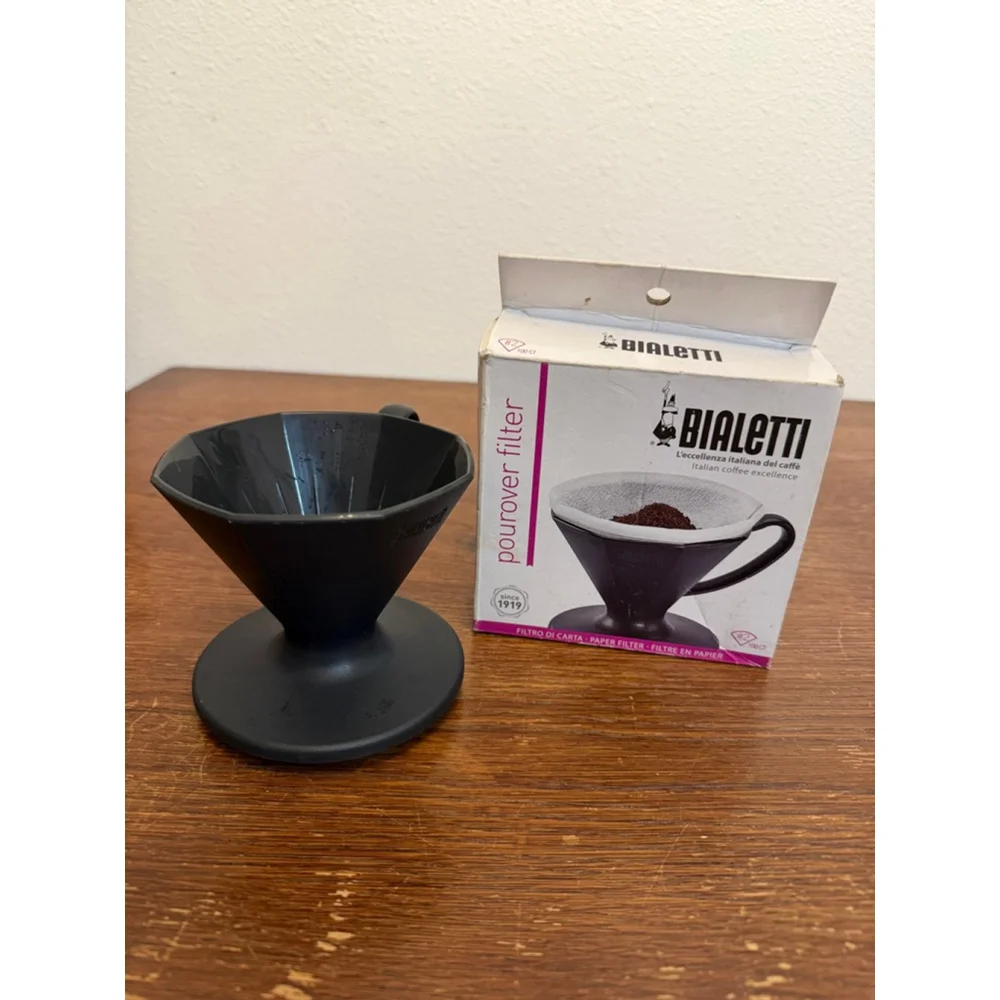 Bialetti Pour Over Coffee Dripper Filter Black Manual Brewer w/ Original Box